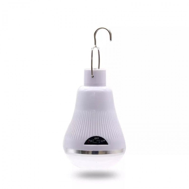 Bec LED Portabil cu Panou Solar 5W, Lampa Solara Exterior cu Agatatoare, Incarcare Rapida