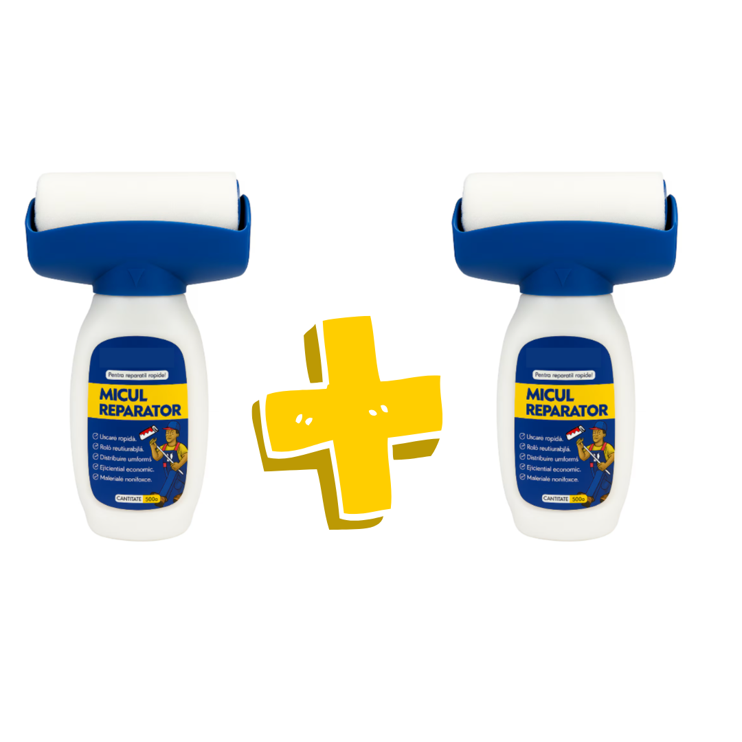 Set 2 x Trafalet Magic Micul Reparator cu Vopsea Lavabila pe Baza de Apa 500 g Fiecare, Rola Reutilizabila, Uscare Rapida si Aplicare Uniforma