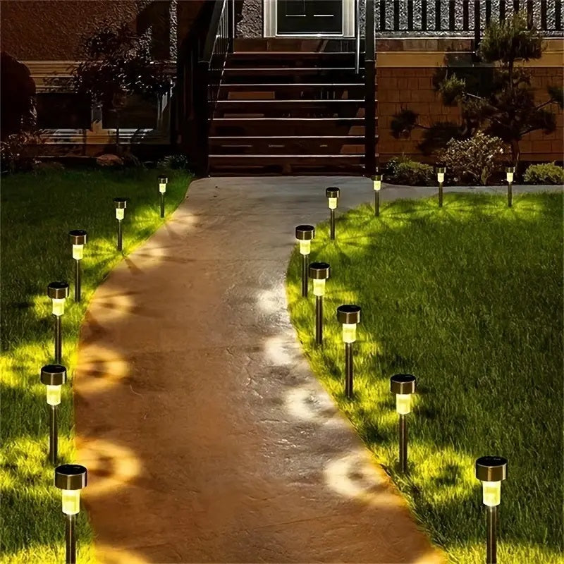 Set 10 x Lampa Solara LED Tip Tarus pentru Gradina, Iluminat Exterior, Curte Terasa, Lumina Automata Noaptea, Rezistente la Apa IP65