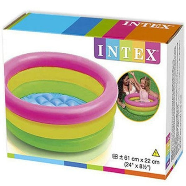 Piscina Gonflabila Intex cu 3 Inele, 61 x 22 cm + Cadou Mingee Gonflabila pentru Apa