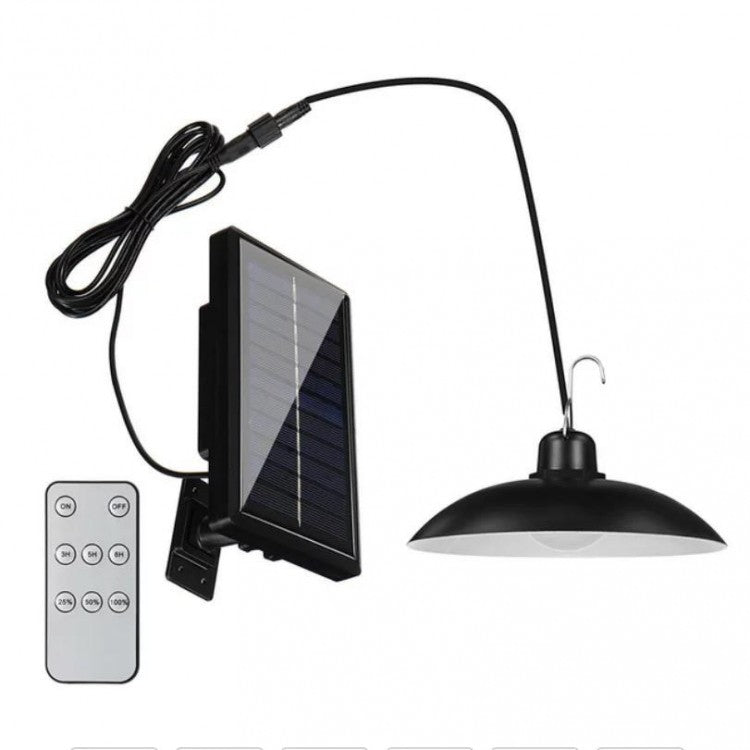 Set 2 x Lampa Solara LED Suspendata cu Telecomanda XF-707 – Panou Solar Extern, Iluminat Exterior Curte