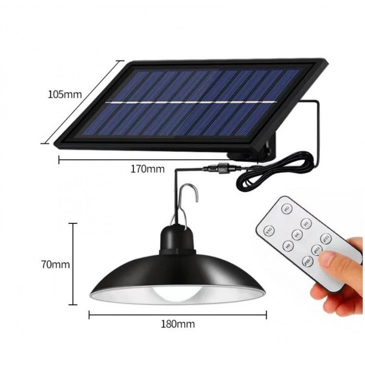 Set 2 x Lampa Solara LED Suspendata cu Telecomanda XF-707 – Panou Solar Extern, Iluminat Exterior Curte