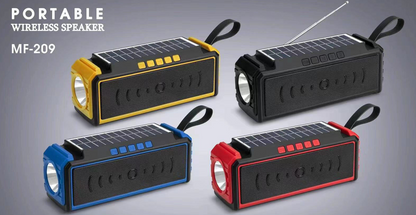 Boxa Portabila Solara MF-209 cu Lanterna LED, Bluetooth, Radio FM, Power Bank, Panou Solar Integrat