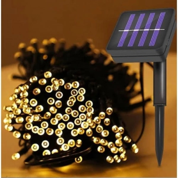 Set 2 x Decoratiune Solara Exterior 30m cu 300 LED Alb Cald – Ghirlanda Luminoasa pentru Gradina, Terasa, Curte, IP65