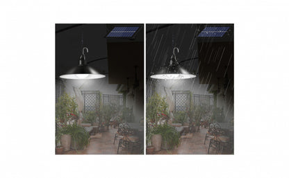 Sistem Iluminat Solar cu 2 Lampi Suspendate LED + Panou Solar si Telecomanda – Iluminare Exterior, Terasa, Foisor, Garaj, 50W