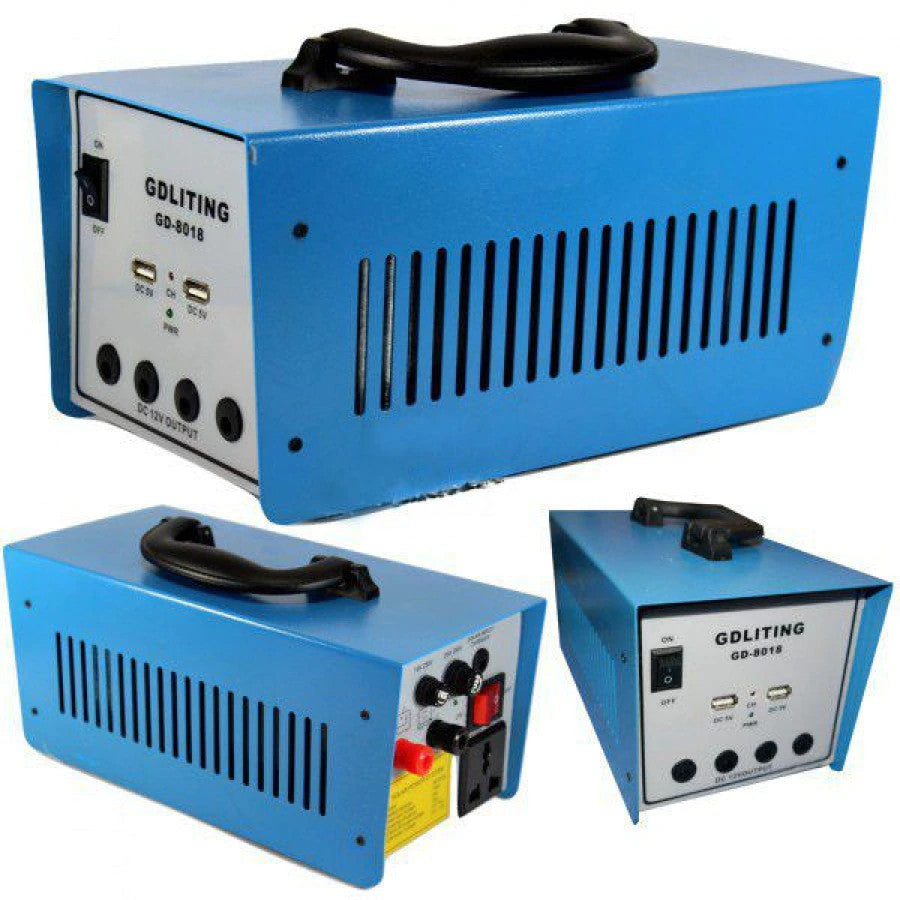 Kit Sistem Iluminat Solar 100W, 220V Portabil cu Panou Fotovoltaic si 3 Becuri LED – Generator Solar pentru Camping, Casa si Situatii de Urgenta