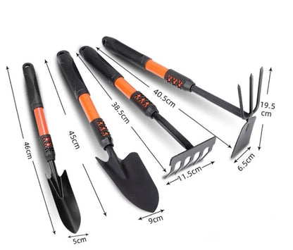 Set 8 Unelte Gradina cu Maner Ergonomic – Lopata, Grebla, Sapa si Accesorii pentru Plantare si Intretinere
