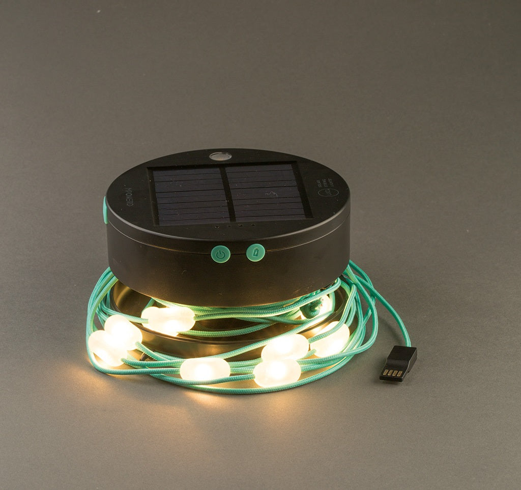 Ghirlanda Solara LED 20 Becuri – Iluminare Exterior cu Panou Solar si Baterie Integrata