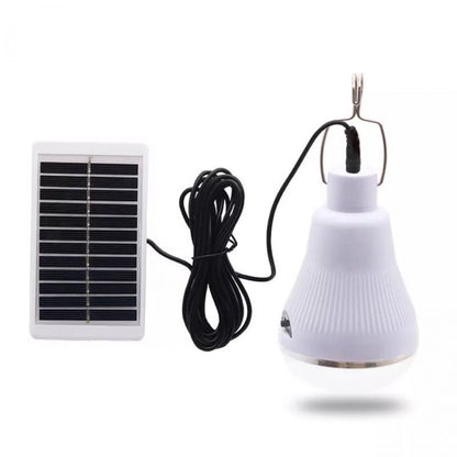 Bec LED Portabil cu Panou Solar 5W, Lampa Solara Exterior cu Agatatoare, Incarcare Rapida