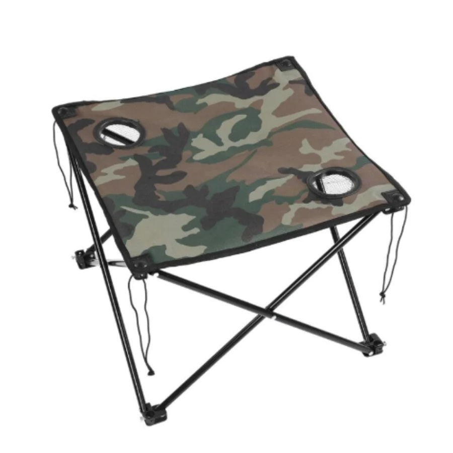 Set Camping Pliabil 3 Piese – 2 Scaune si Masuta Camuflaj cu Geanta Transport, Ideal pentru Pescuit si Drumetii