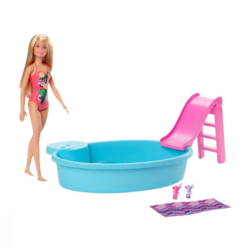 Set de Joaca pentru Copii, Papusa, Piscina si Accesorii pentru Plaja