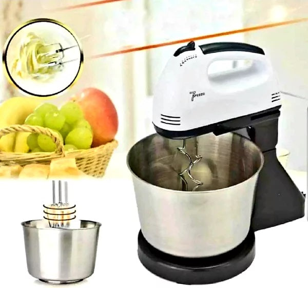 Mixer Electric Multifunctional 350W, Bol Inox, 7 Viteze, Accesorii pentru Framantare si Mixare
