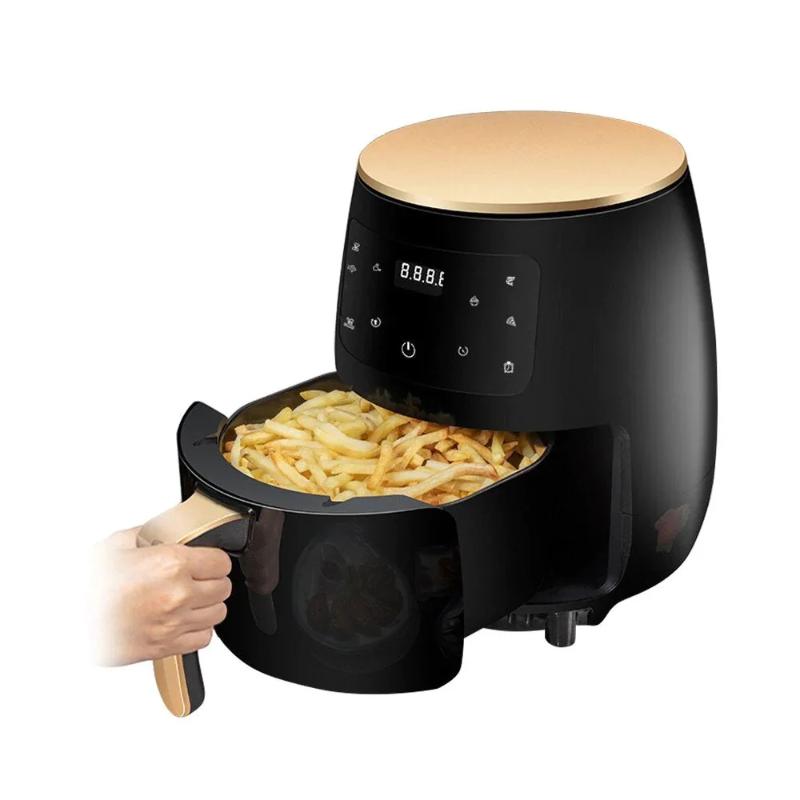 Air Fryer - Friteuza fara Ulei 6 Litri, Display Digital, 2400 W, Functie de Coacere + 100 Hartii Cadou