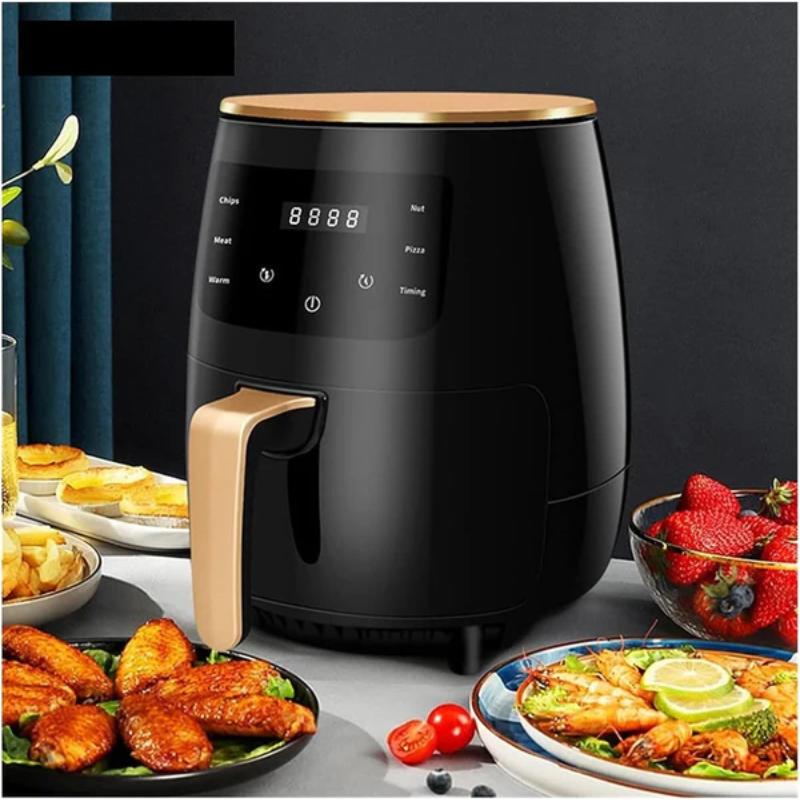 Air Fryer - Friteuza fara Ulei 6 Litri, Display Digital, 2400 W, Functie de Coacere + 100 Hartii Cadou