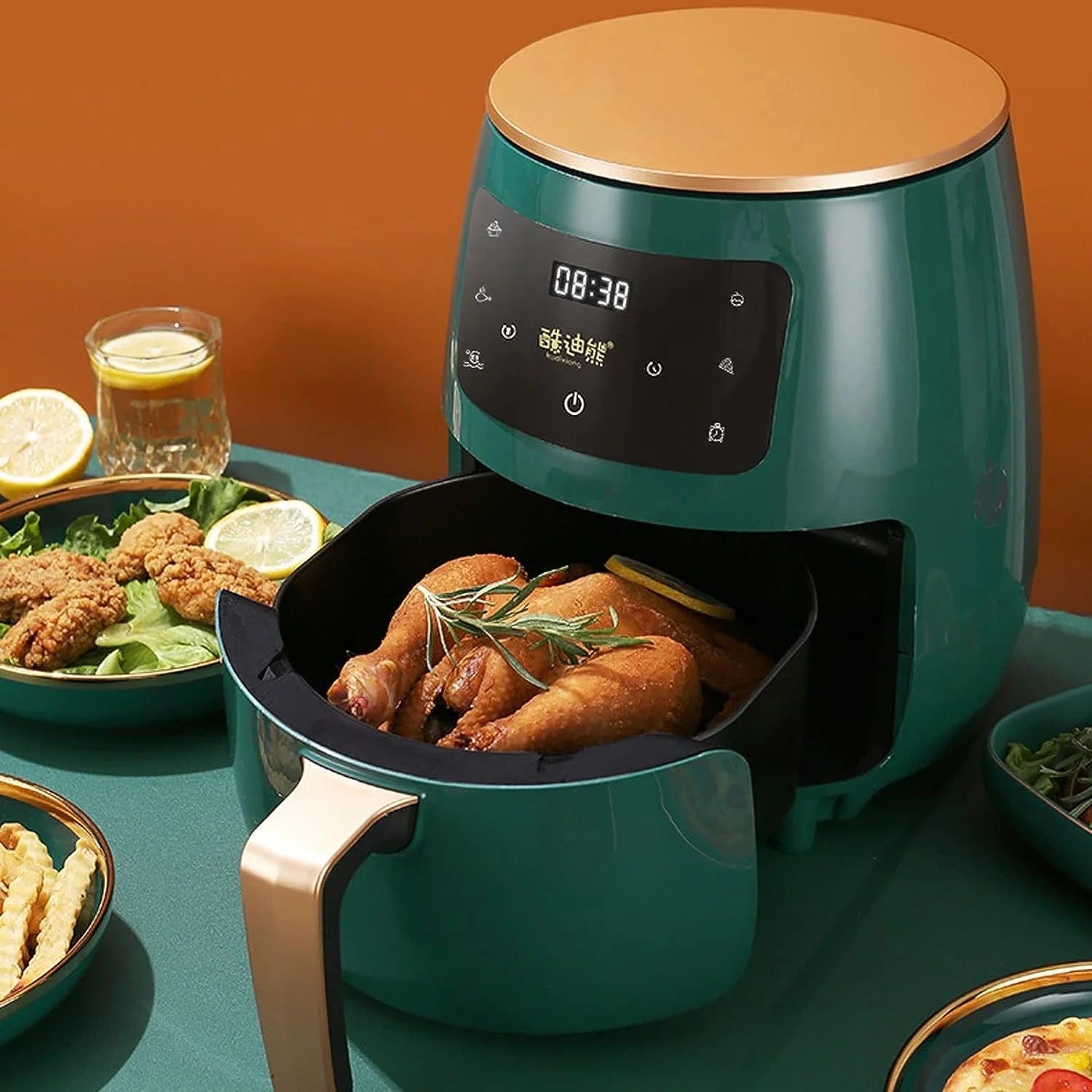 Air Fryer - Friteuza fara Ulei 6 Litri, Display Digital, 2400 W, Functie de Coacere