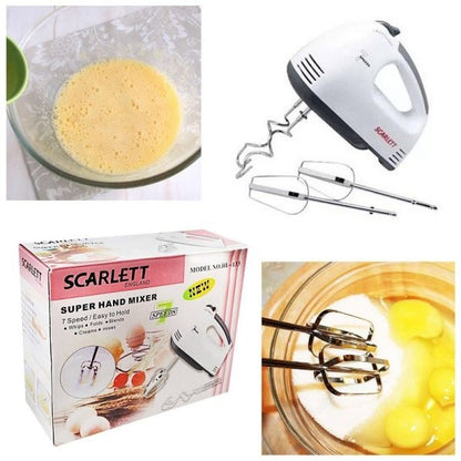 Mixer de Mana 7 Viteze, 220V, 2 Teluri si 2 Spirale, Mixer Electric pentru Aluat, Crema si Prajituri, Usor de Utilizat