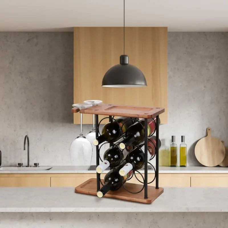 Suport Organizator pentru Sticle de Vin, Design Elegant