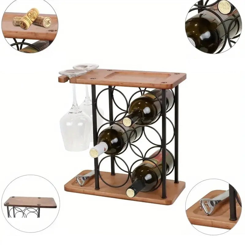 Suport Organizator pentru Sticle de Vin, Design Elegant