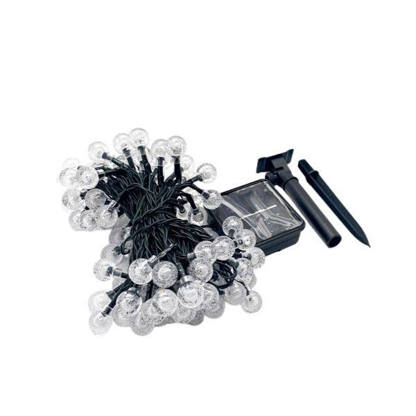 Decoratiune cu Incarcare Solara, 5 Metri, 30 Globulete - Albastru