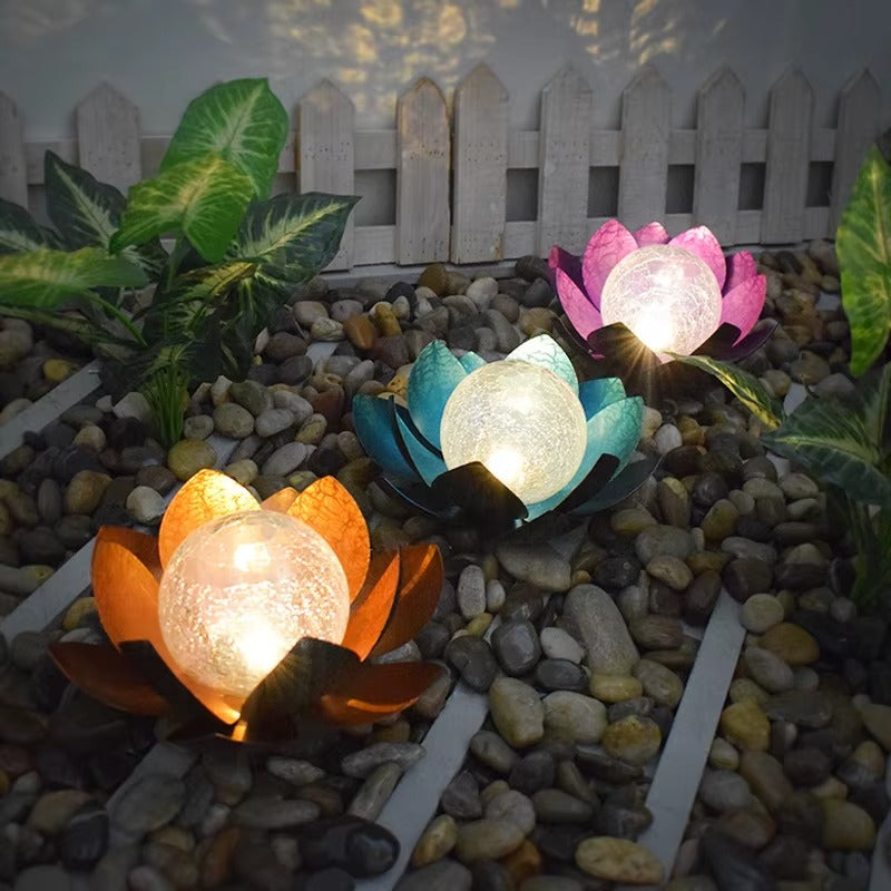 Lampa Solara LED LOTUS pentru Gradina – Iluminare Decorativa Exterior, Lumina Calda, Rezistenta la Apa