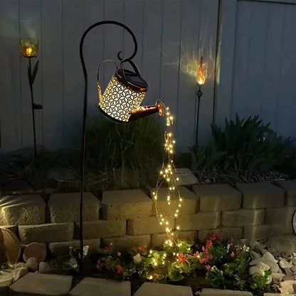 Lampa Solara Decorativa Tip Stropitoare cu LED, Efect Apa Curgatoare Luminoasa, Rezistenta la Apa, Iluminat Exterior