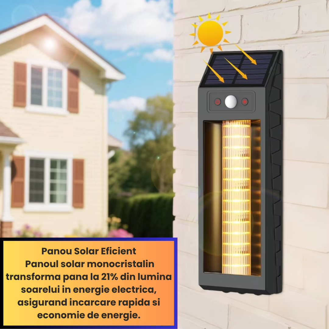Lampa Solara 30W Color Ultra Puternica – Iluminare Automata Exterior cu Senzor de Miscare