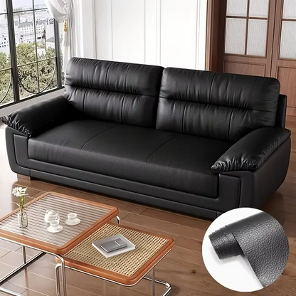 Folie Autoadeziva Piele Ecologica Neagra 75x250 cm, Material Premium, Rezistenta, Ideala pentru Mobilier si Decor Interior