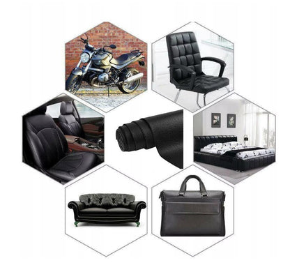Folie Autoadeziva Piele Ecologica Neagra 75x250 cm, Material Premium, Rezistenta, Ideala pentru Mobilier si Decor Interior