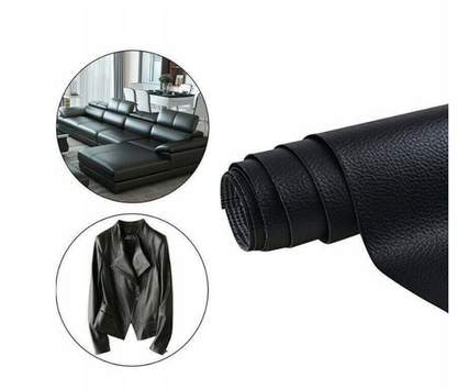 Folie Autoadeziva Piele Ecologica Neagra 75x250 cm, Material Premium, Rezistenta, Ideala pentru Mobilier si Decor Interior