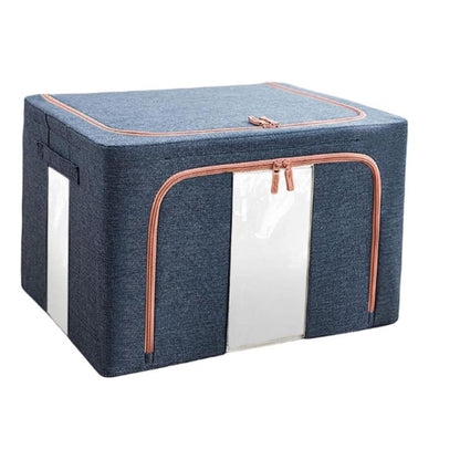 Set 3 x Organizator Pliabil cu Fermoar si Fereastra pentru Depozitare 24L + 66L + 100L, Albastru