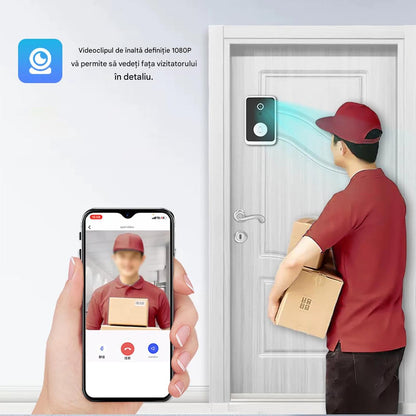 Sonerie Inteligenta cu Camera WiFi HD, Senzor Miscare, Audio Bidirectional, Night Vision, Notificari pe Telefon