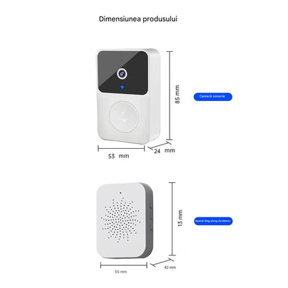 Sonerie Inteligenta cu Camera WiFi HD, Senzor Miscare, Audio Bidirectional, Night Vision, Notificari pe Telefon