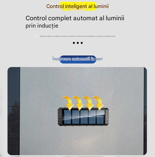 Set 4 x Lampa Solara Perete LED XF-7727, Iluminare Dubla, Alimentare Solara, Rezistenta la Apa, Iluminat Exterior Curte Terasa Gradina