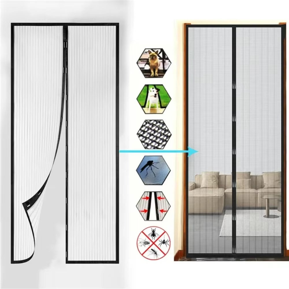 Set Plasa Anti Insecte Magnetica pentru Usa + Furtun Extensibil 30M cu Accesoriu de Stropit – Pachet Util pentru Casa si Gradina