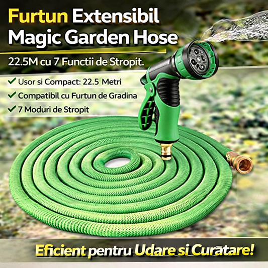 Furtun Extensibil Magic Garden Hose 22.5M cu 7 Functii de Stropit