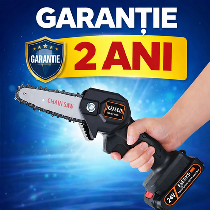 Mini Drujba 24V Li-Ion Profesionala, Fierastrau Electric Portabil – Putere Mare, Taiere Rapida, Usor de Folosit