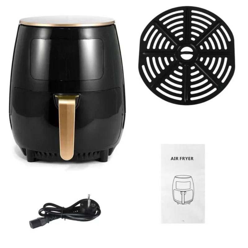 Air Fryer - Friteuza fara Ulei 6 Litri, Display Digital, 2400 W, Functie de Coacere + 100 Hartii Cadou