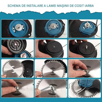 Motocoasa Electrica Profesionala cu 2 Acumulatori 48V – 13000 mAh, 20000 RPM, Set Complet pentru Tuns Iarba si Buruieni
