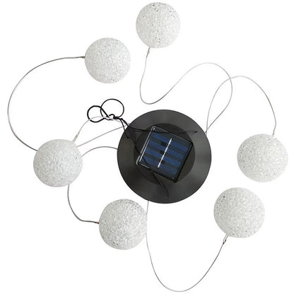 Lampa Solara Decorativa Suspendata cu 6 Globuri LED RGB – Iluminat Exterior Gradina, Terasa, Balcon, Schimbare Culori Automata