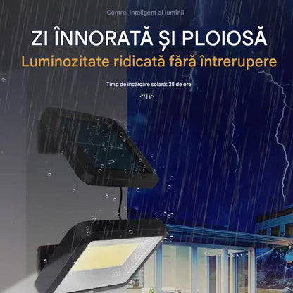 Set 2 x Proiector Solar LED SL-F100 cu Senzor de Miscare, Panou Solar Extern, Lumina Puternica COB
