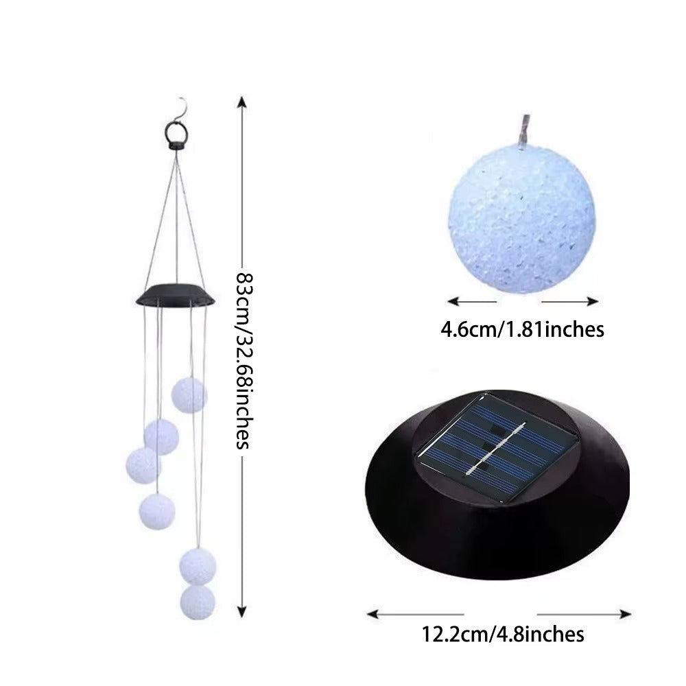 Lampa Solara Decorativa Suspendata cu 6 Globuri LED RGB – Iluminat Exterior Gradina, Terasa, Balcon, Schimbare Culori Automata