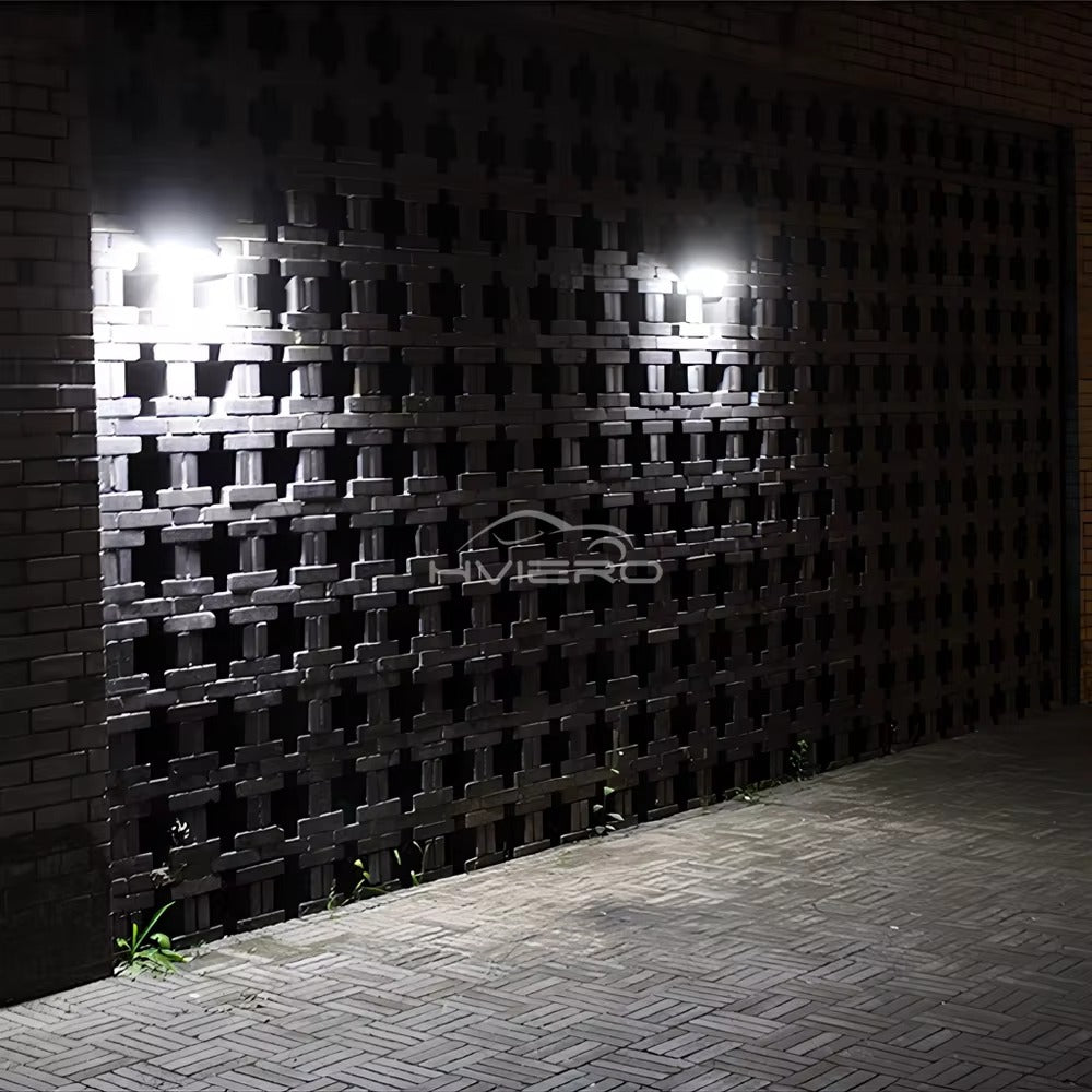 Set 2 x Proiector Solar 6 Celule LED cu Senzor de Miscare, Iluminat Exterior Gradina Curte Alee, Incarcare Solara, Rezistenta la Apa