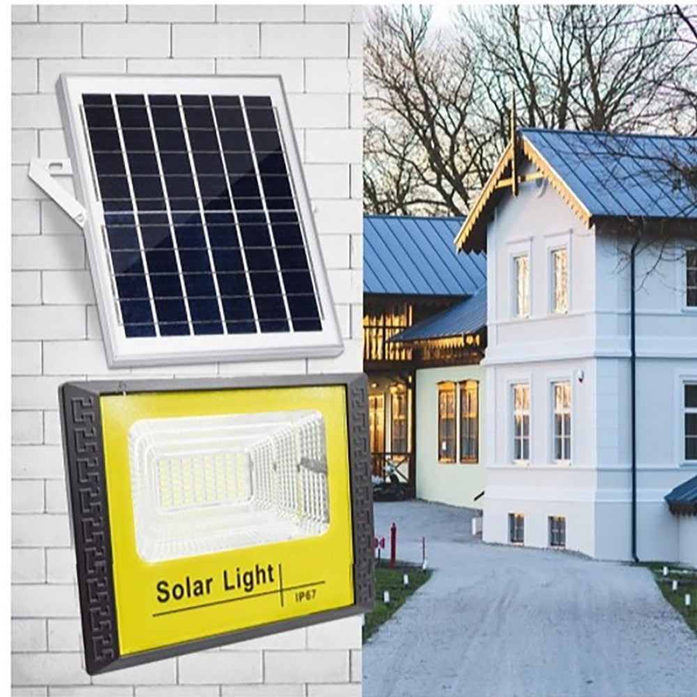 Proiector Solar LED 60W cu Panou Solar Premium, IP67 Rezistent la Apa, Iluminare Puternica Exterior Curte, Gradina, Garaj