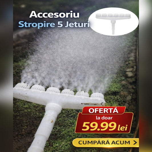Duza Multipla pentru Furtun Gradina – Accesoriu Stropire 5 Jeturi pentru Udare Gazon si Plante