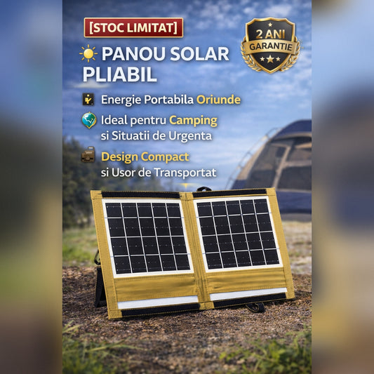 Panou Solar Pliabil CL-670 7.2W  – Incarcator Solar Portabil pentru Camping