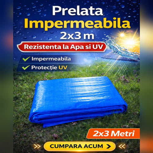 Prelata Impermeabila 2x3 m, Rezistenta la Apa si UV, Prelata Protectie Exterior pentru Lemne, Acoperis, Gradina