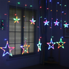 Instalatie Craciun - perdea luminoasa ploaie 12 stele multicolora