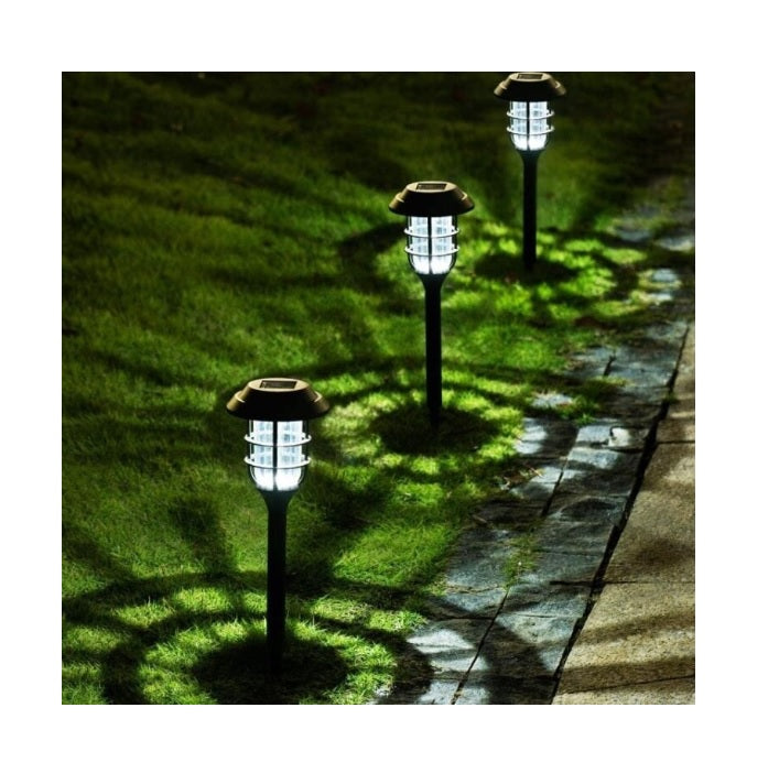 Set 6 x Lampa solara rotunda decorativa pentru gradina, LED, IP44, 12 x 44  cm