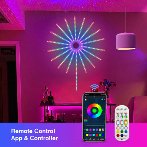 Lumini LED tip artificii inteligente, RGB, muzica, telecomanda