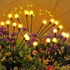 Set 2 x lampa solara pentru gradina cu bulbi - alb cald